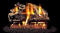 Peterson See-Thru Charred Rugged Split Oak Vented Gas Log Set